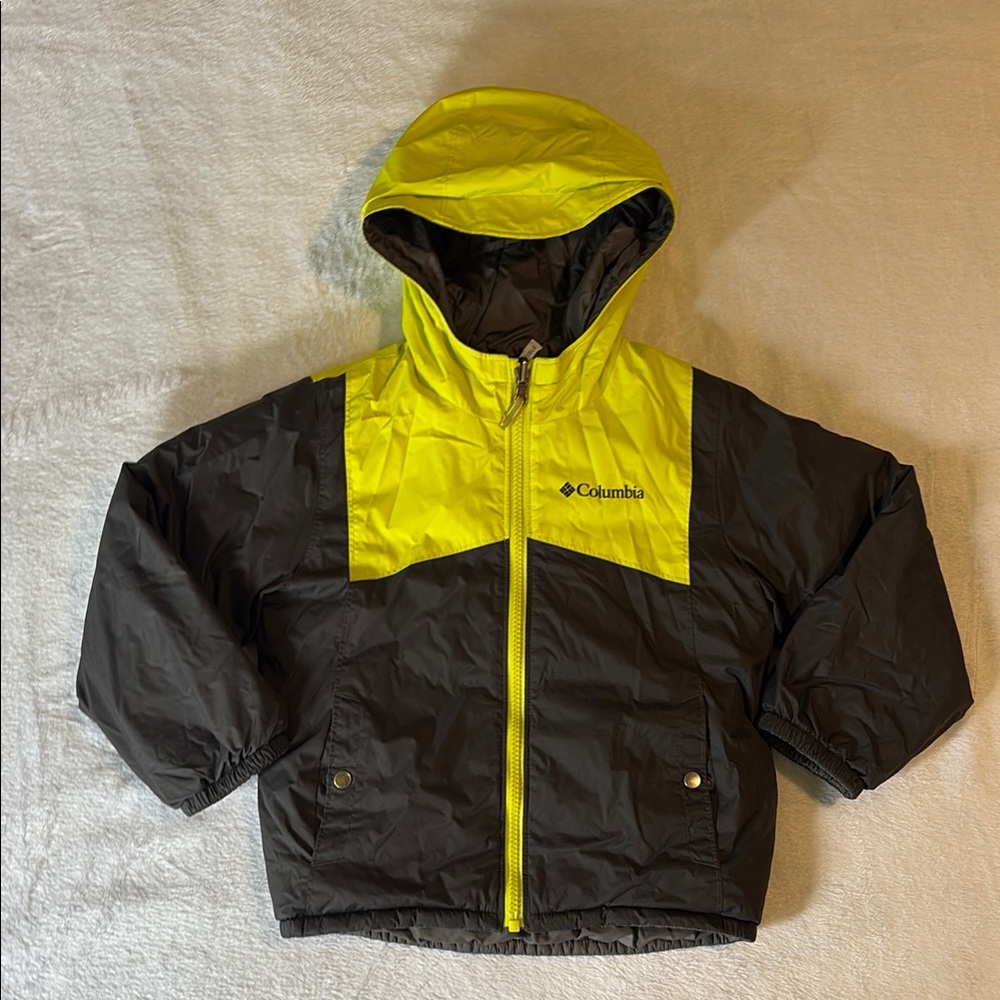 4TColumbia Reversible Yellow and Grey Puffer Jacket Lightweight Performance Wear